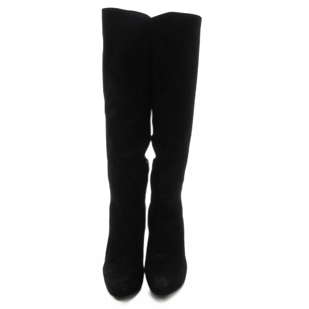 プラダ PRADA スエードロングブーツ ハイヒール 厚底 サイドジップ