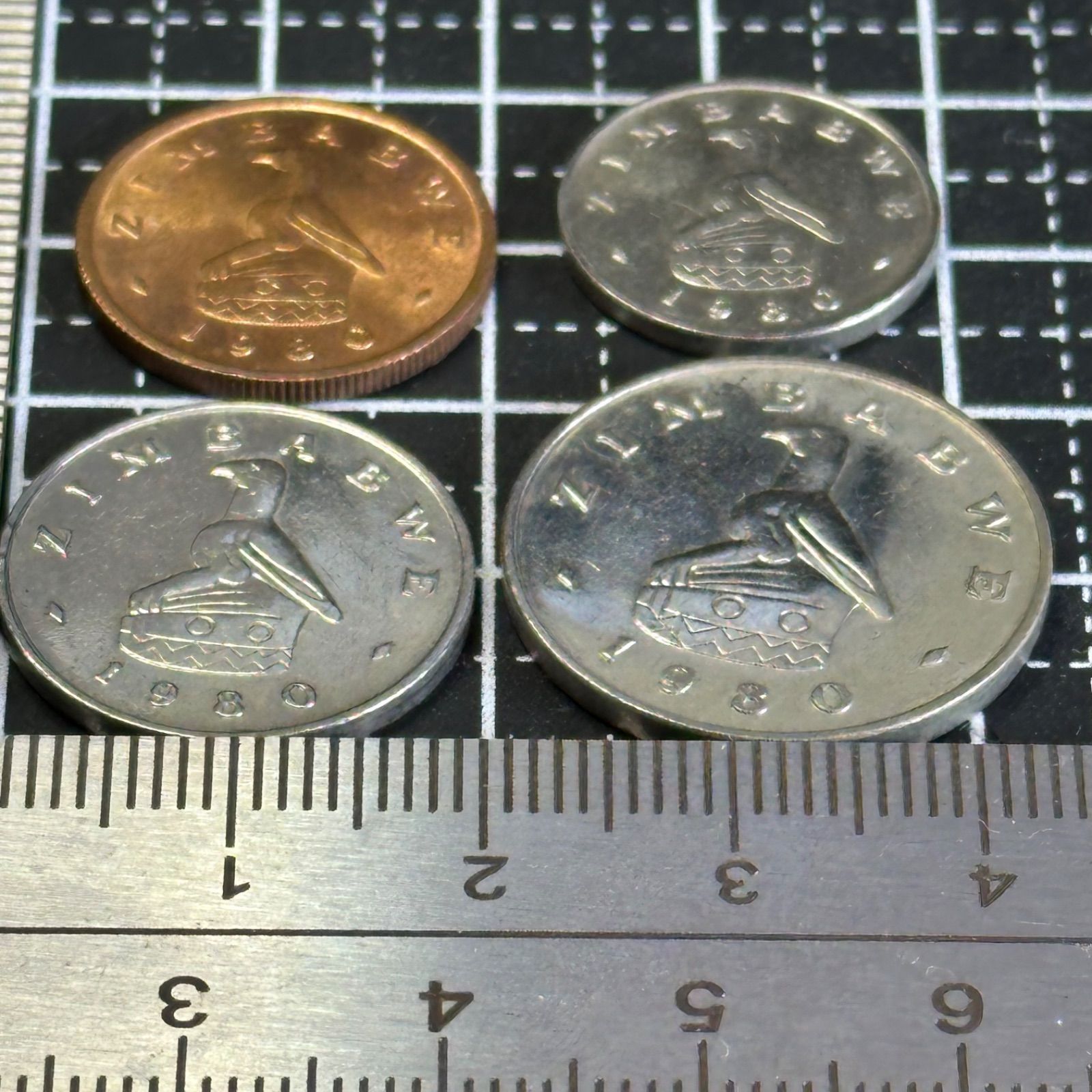 海外硬貨まとめ】1980年前後 ジンバブエ 旧通貨 1・5・10・20セント4枚