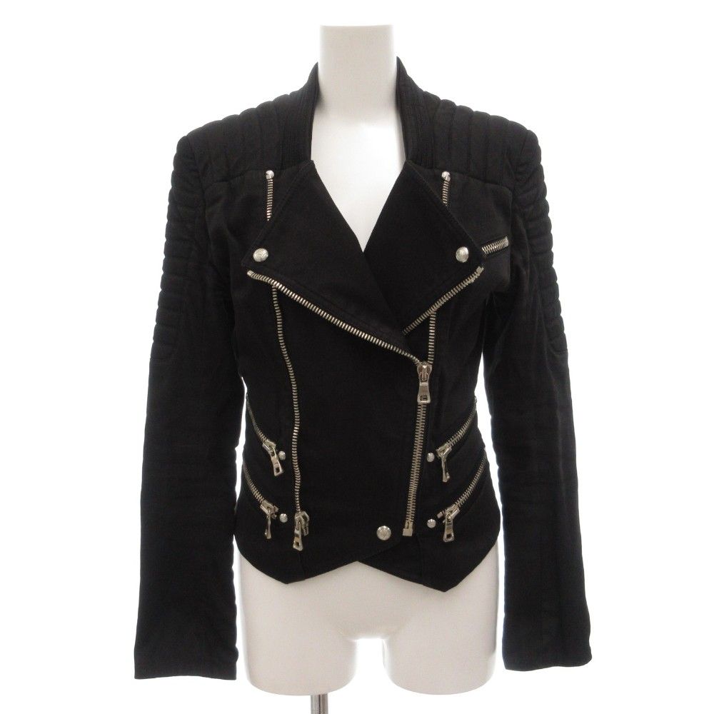 バルマン BALMAIN ダブル ライダース ジャケット 36 スウェット地