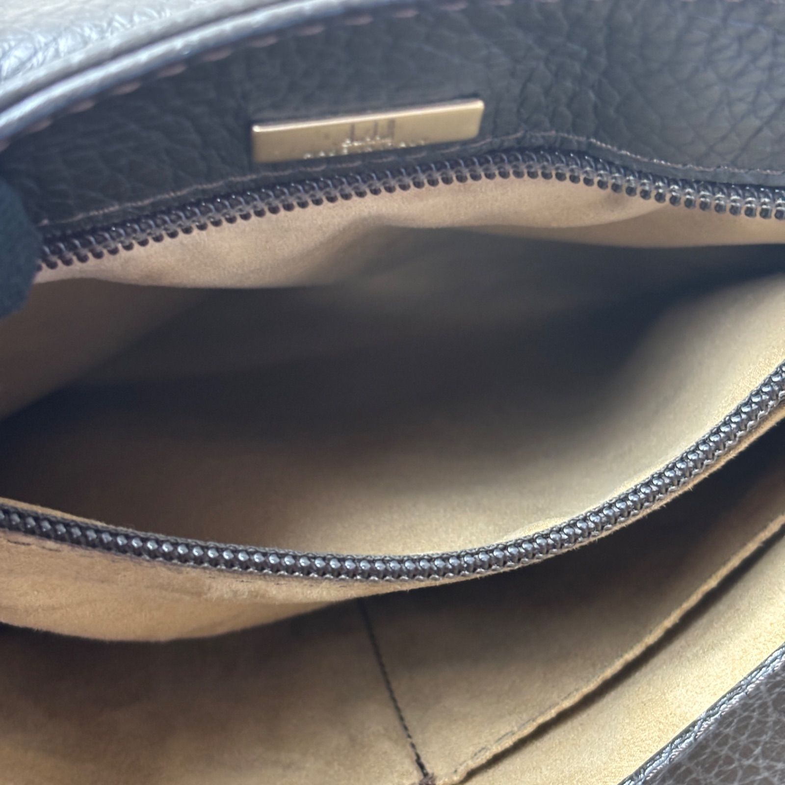 dunhill ダンヒル ショルダーバッグ レザー ダークブラウン メンズ
