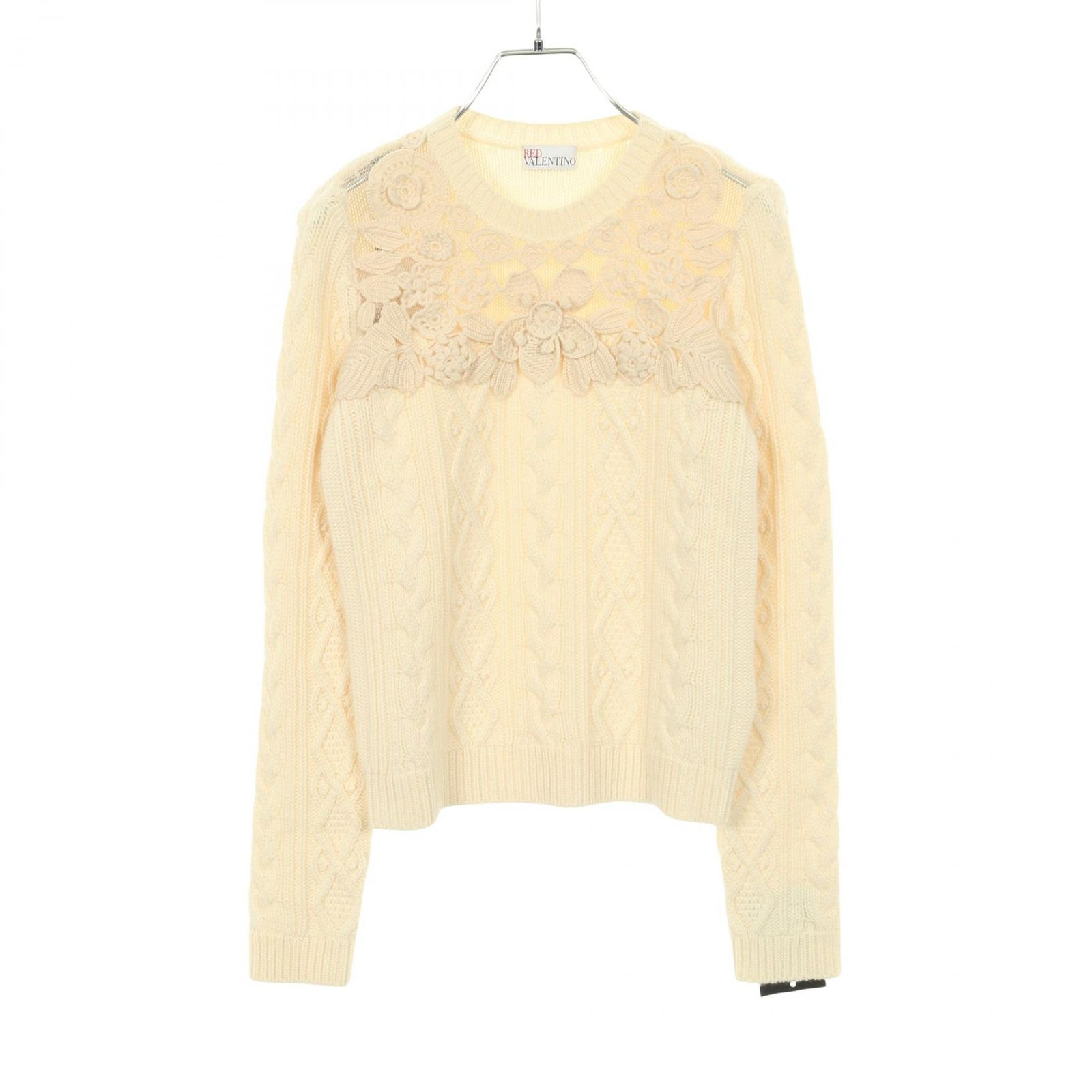 レッドヴァレンティノ RED VALENTINO ニット レース切替 ケーブル 
