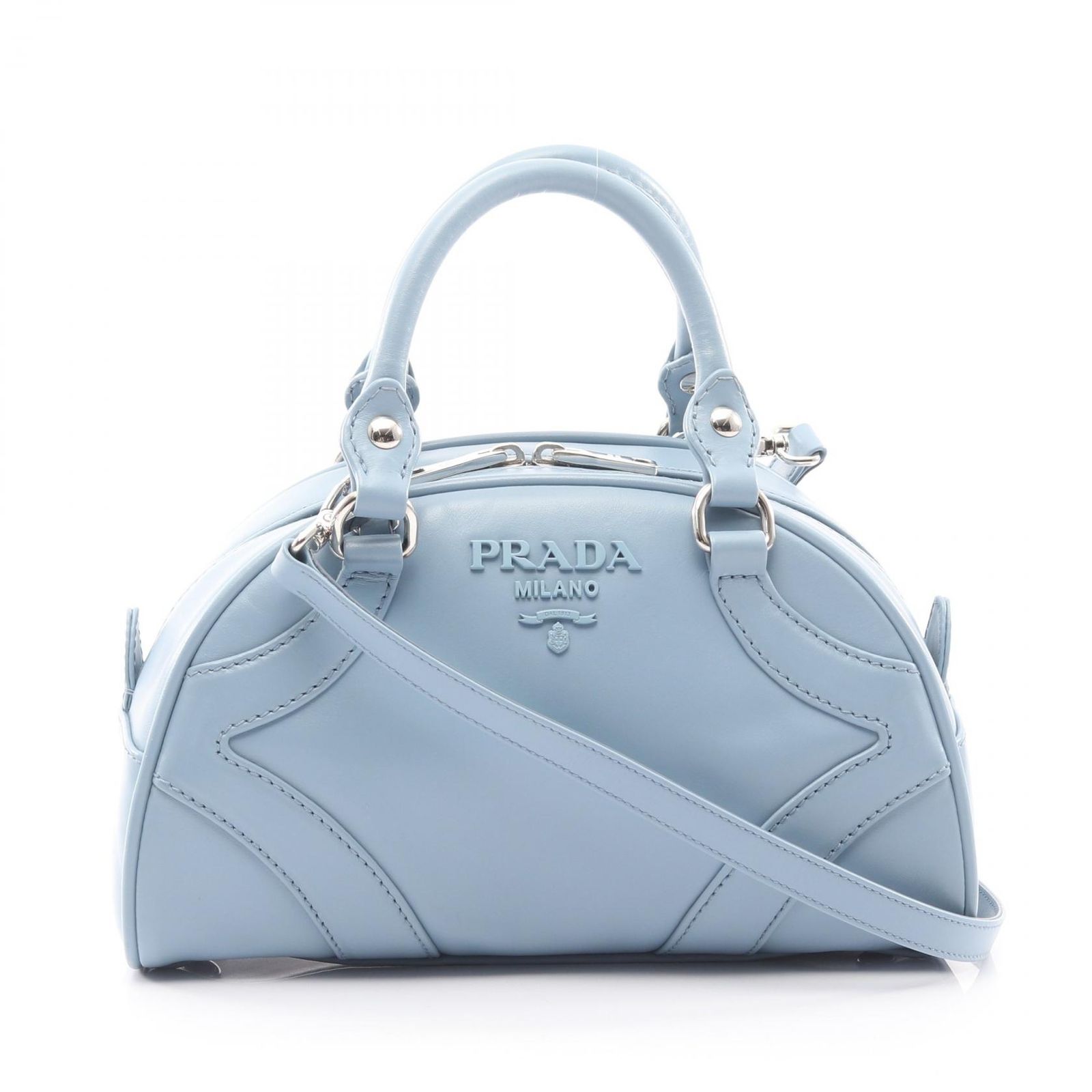 プラダ PRADA SOFT CALF ハンドバッグ バッグ レザー レディース ブルー系 1BB071 【中古】 プラダ PRADA ハンドバッグ SOFT CALF 1BB071 ブルー レザー 2way