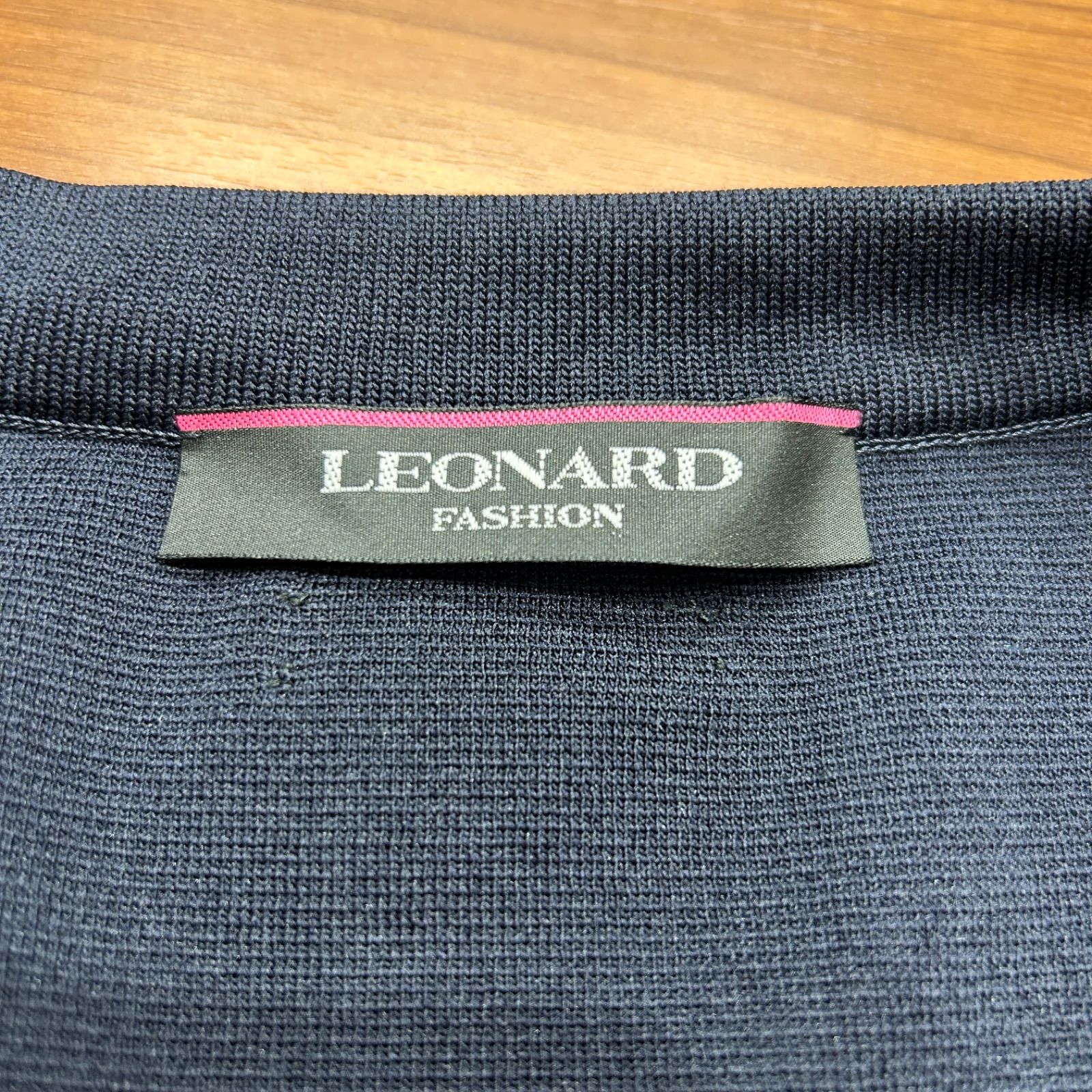朝生田175 LEONARD レオナール トップス 長袖 ジップアップ ネイビー