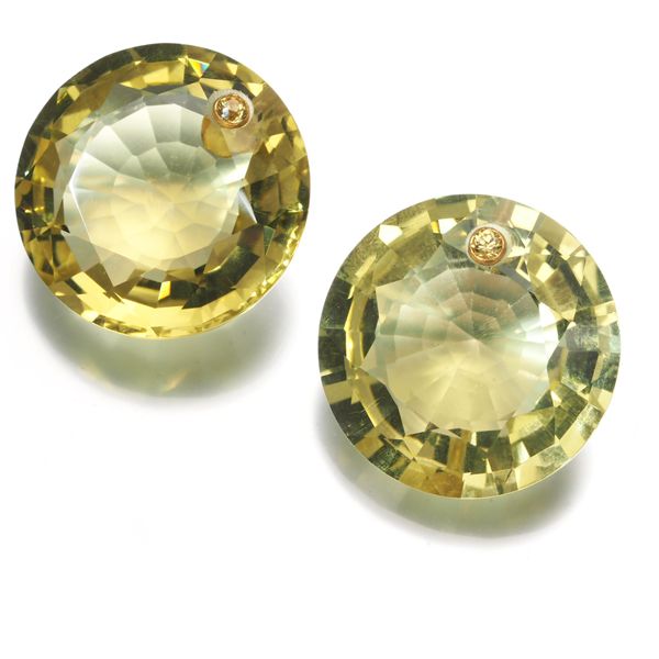 マリーエレーヌドゥタイヤック ピアス レモンクォーツ イエロー