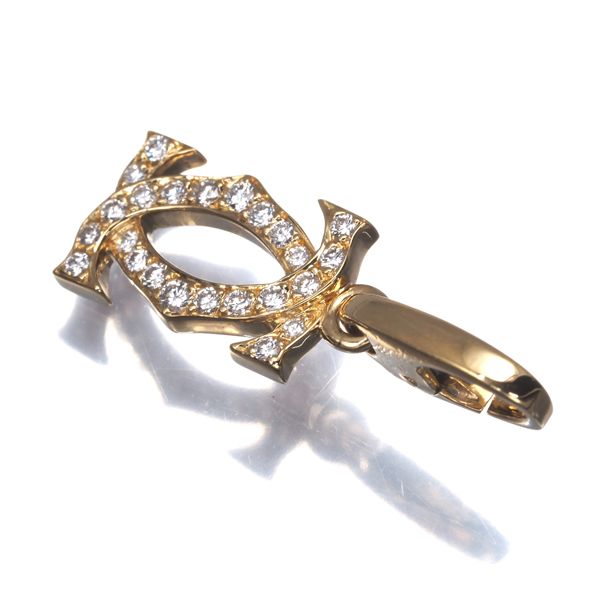 カルティエ ペンダントトップ ダイヤ ダイヤモンド 2C ドゥーブルC C2