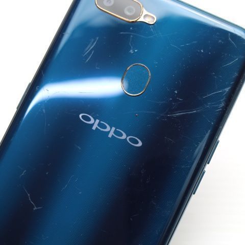 良品中古 OPPO AX7 ブルー スマホ 本体 白ロム 中古 土日祝発送OK