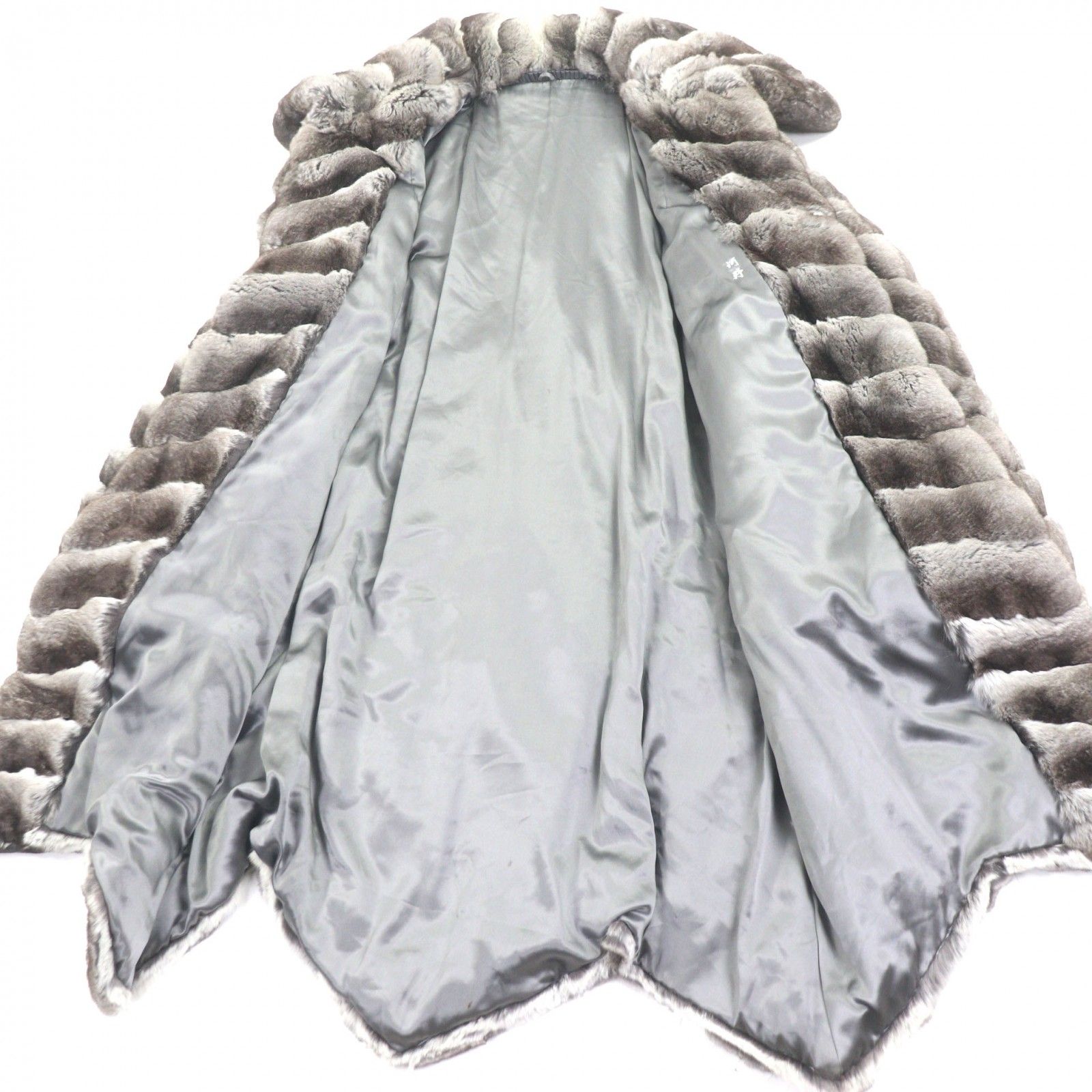 ドンドン見直し】人気▽チンチラ CHINCHILLA 本毛皮ロングコートコート