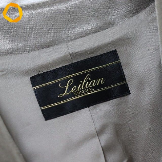 レリアン Leilian ベロア ノーカラー ジャケット 七分袖 大きいサイズ