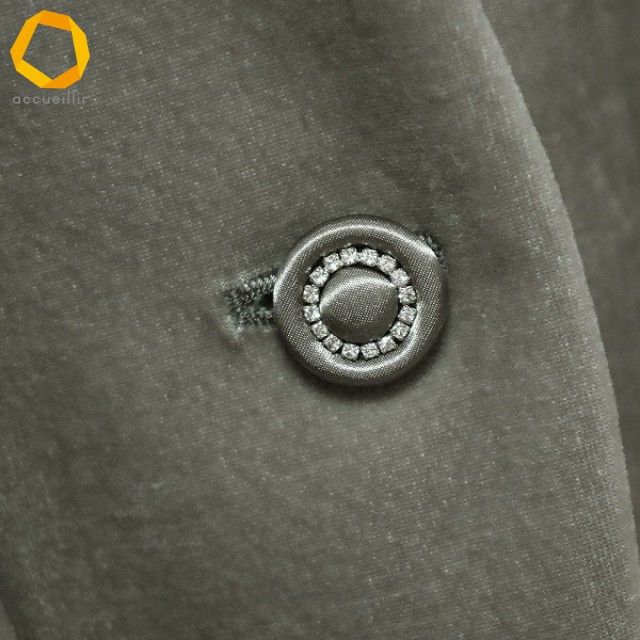 レリアン Leilian ベロア ノーカラー ジャケット 七分袖 大きいサイズ