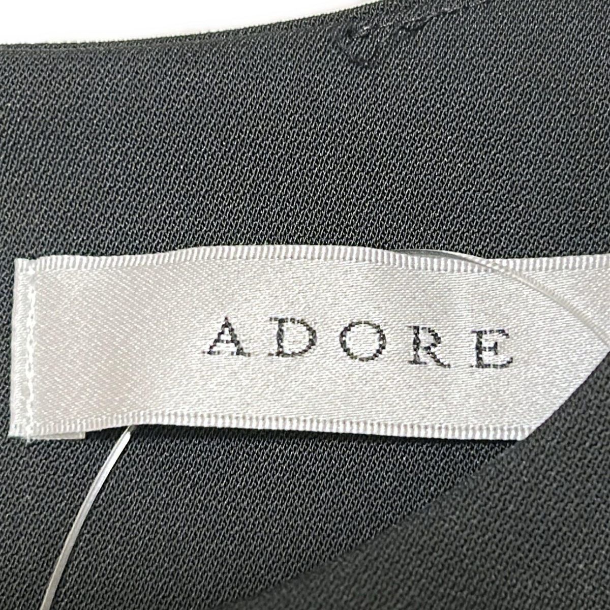 極美品♪ADORE アドーア クルーネック半袖プルオーバー 38 ブラック黒 工場 ADORE(アドーア) 半袖カットソー サイズ38 M レディース - 黒
