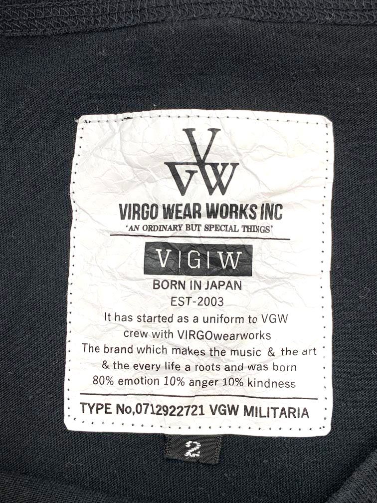 VIRGOwearworks ヴァルゴウェアワークス VG-CUT-455 Tシャツ size2/黒 メンズ