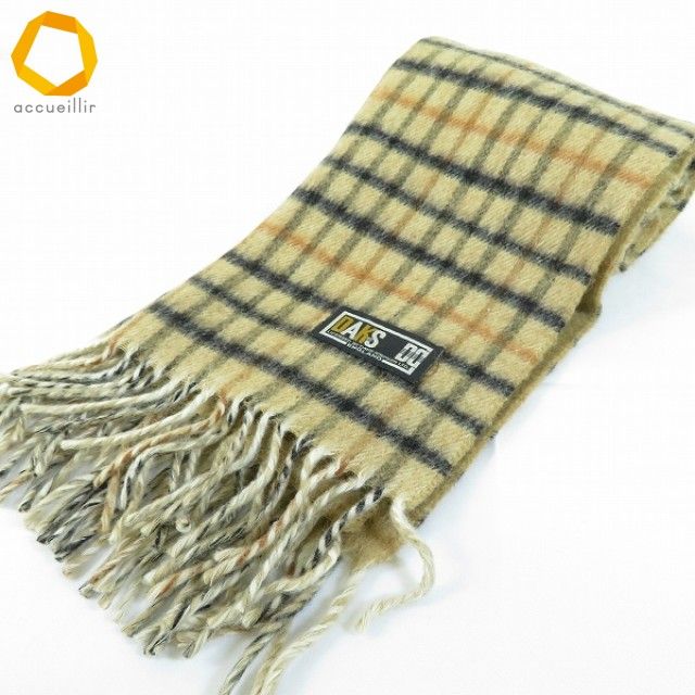 we ダックス DAKS マフラー ベージュ系 茶 黒 チェック柄 格子柄