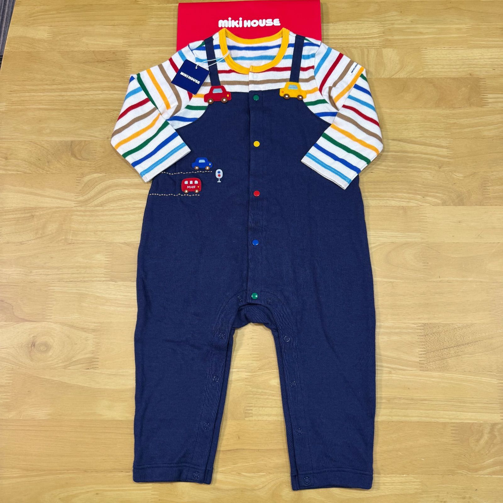 新品タグ付きミキハウスロンパースサイズ80