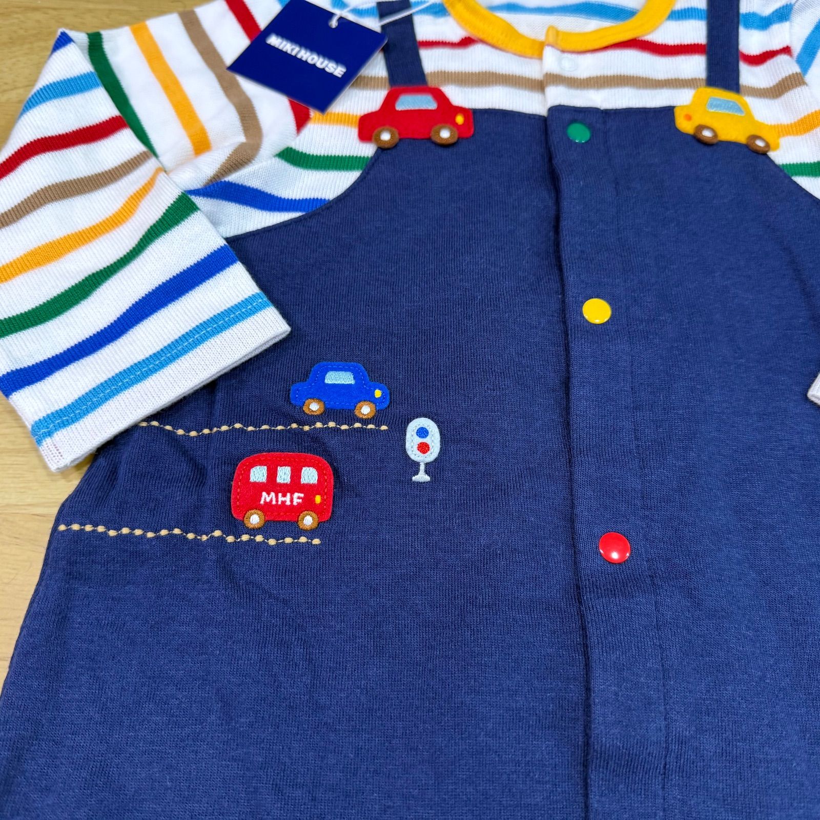 新品タグ付きミキハウスロンパースサイズ80