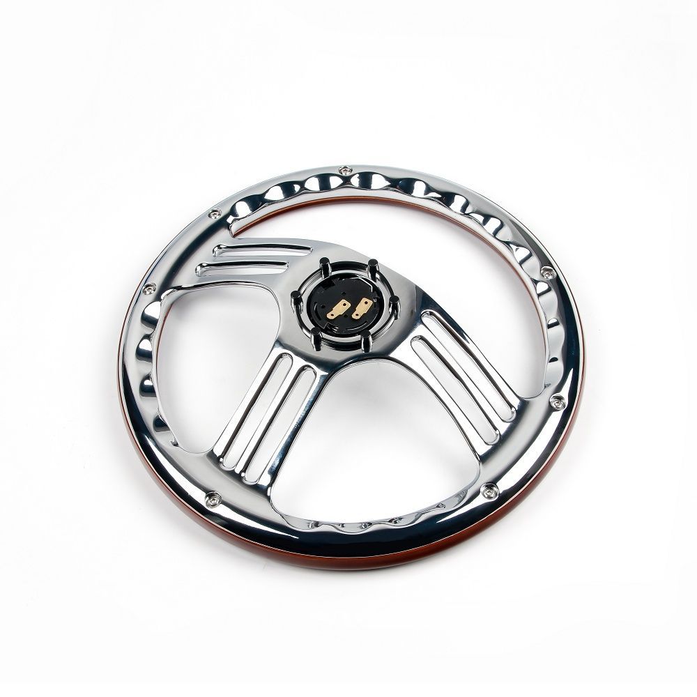 クロムメッキ 3スポーク ステアリングホイール artfriend_s-awsc235