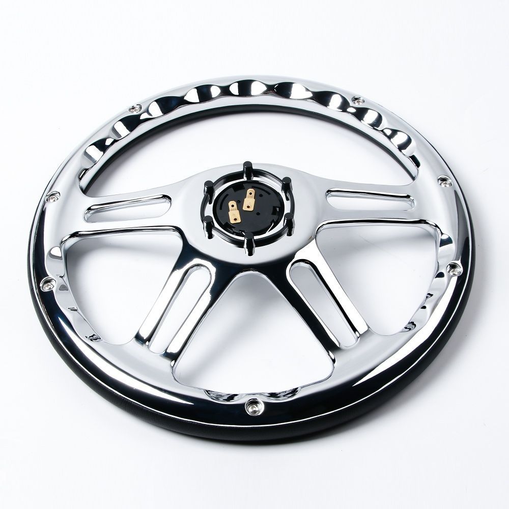 クロムメッキ 3スポーク ステアリングホイール artfriend_s-awsc261