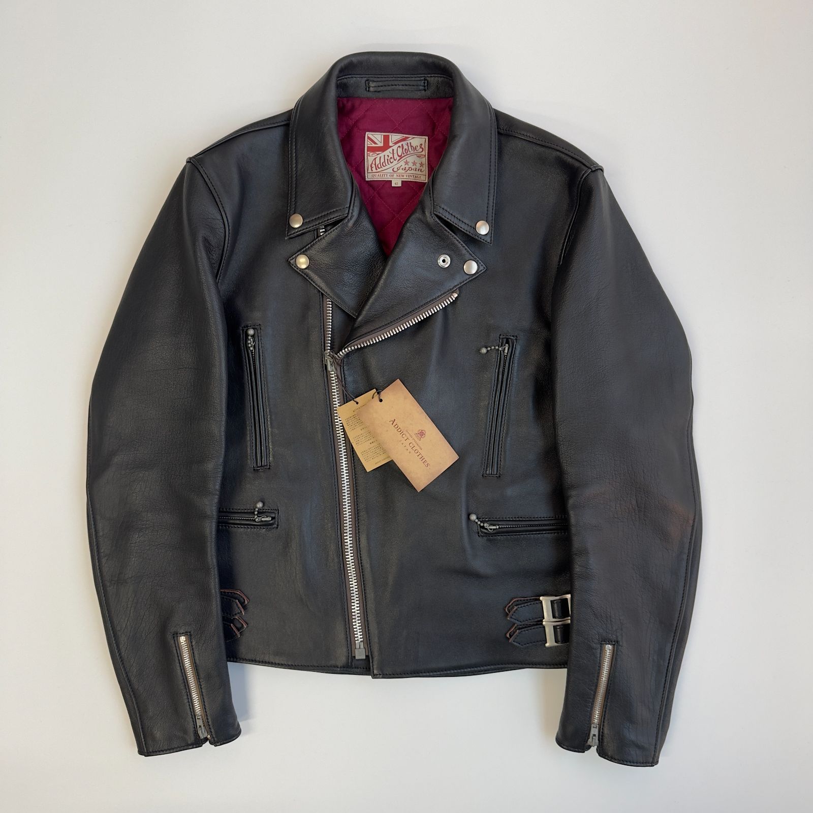 ADDICT CLOTHES (アディクトクローズ) シープスキン ダブル ライダース