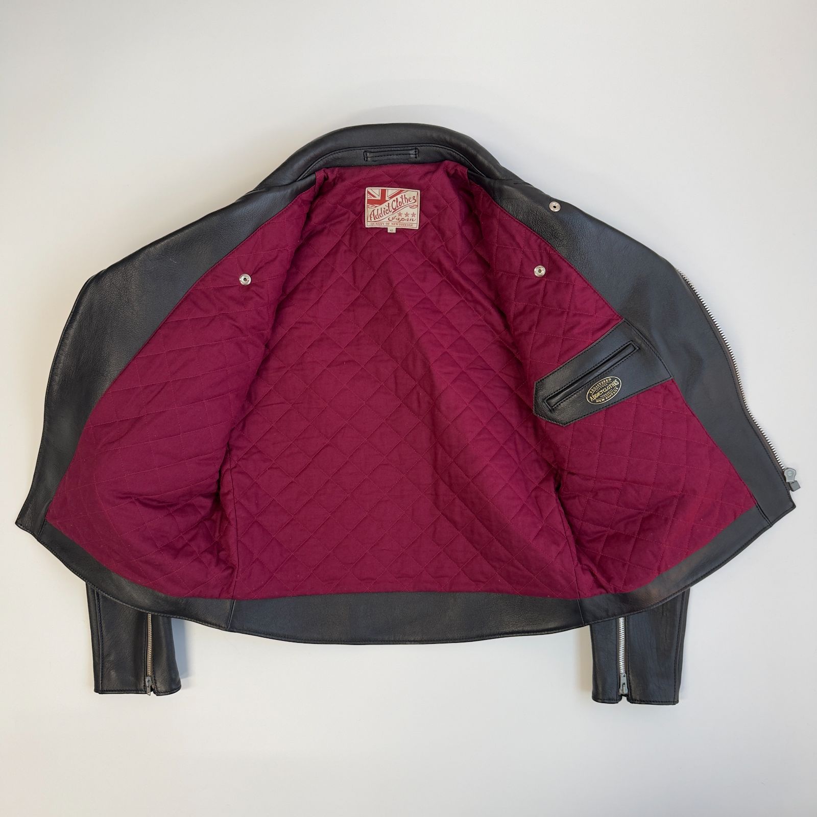 ADDICT CLOTHES (アディクトクローズ) シープスキン ダブル ライダース