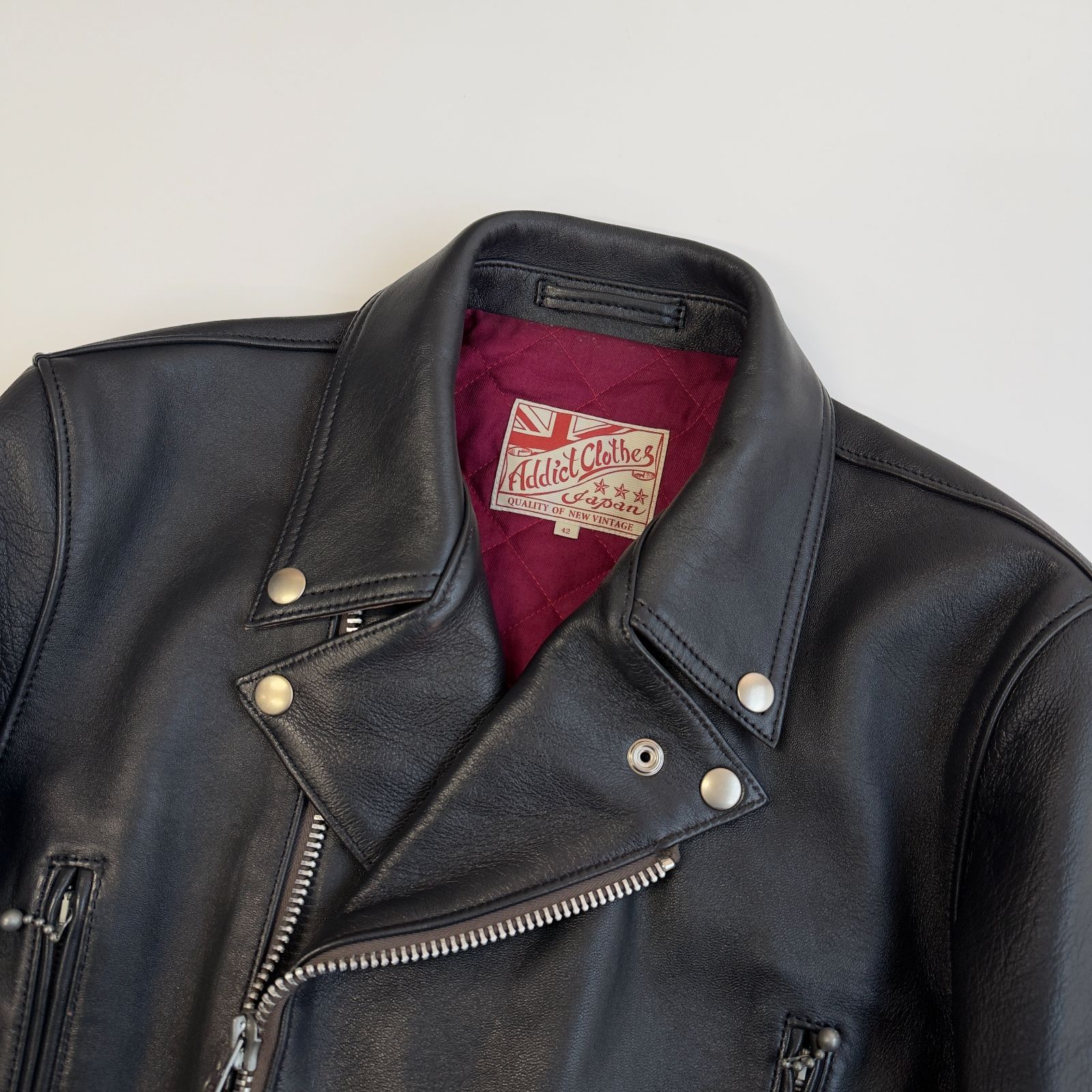 ADDICT CLOTHES (アディクトクローズ) シープスキン ダブル ライダース