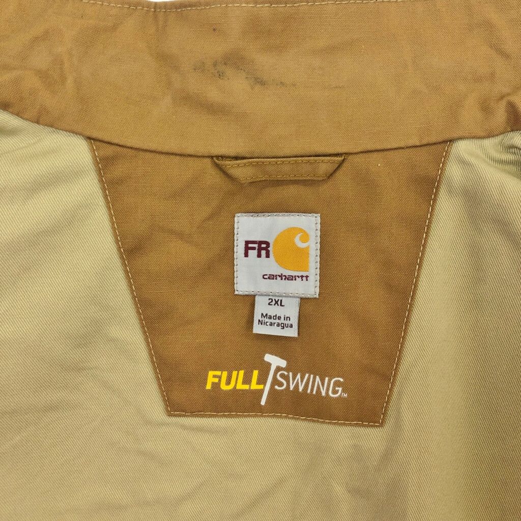 Carhartt FR カーハートFR フルスイングジャケット ワークジャケット ブラウン(メンズ 2XL)中古 古着 X1155 Carhartt FR カーハートFR フルスイングジャケット ワークジャケット