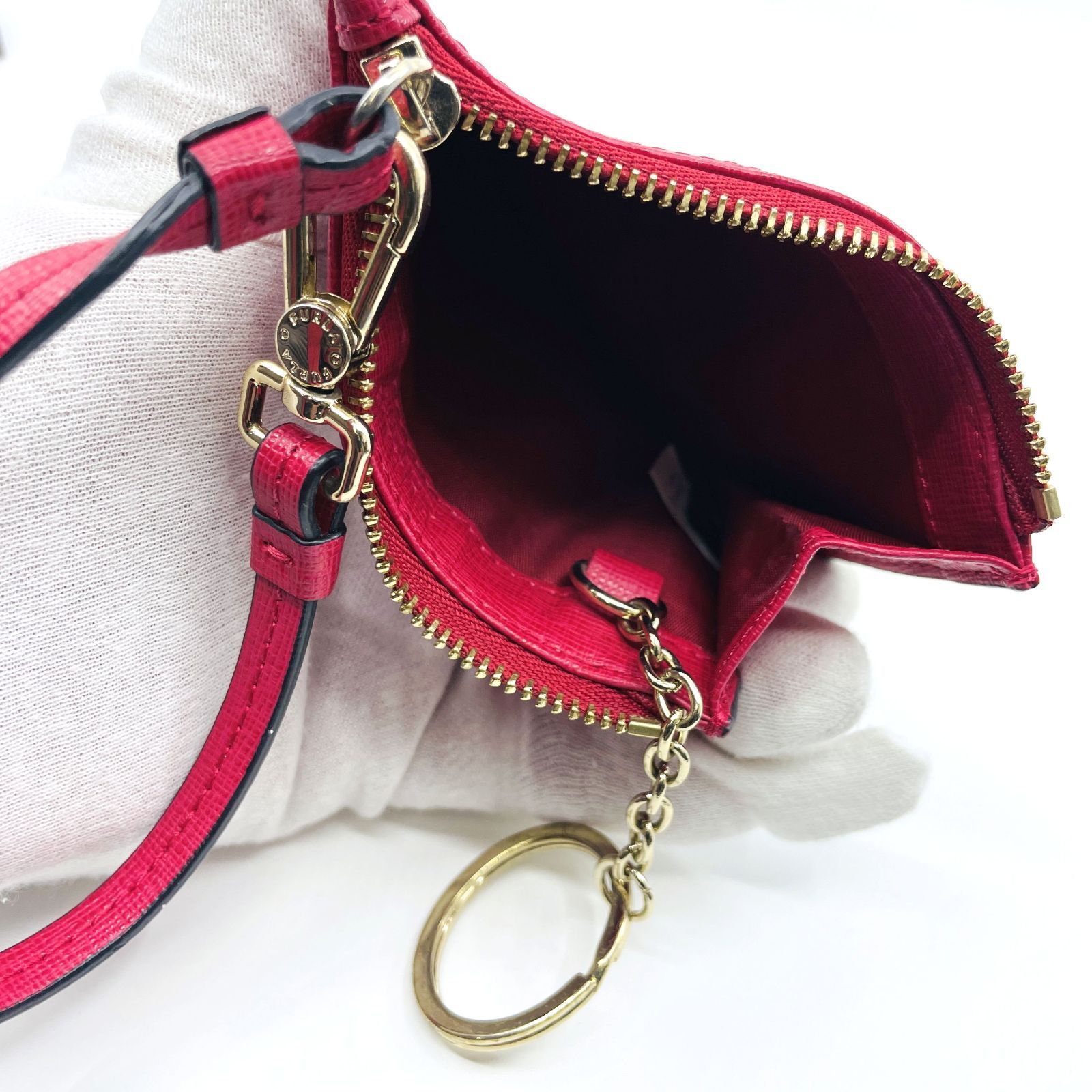 FURLA フルラ コインケース カードケース パスケース レッド ロゴ