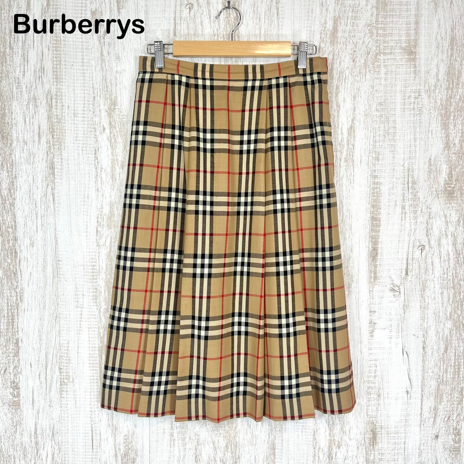 Burberrys バーバリーズ ノバチェック ウール ミモレ丈 プリーツ