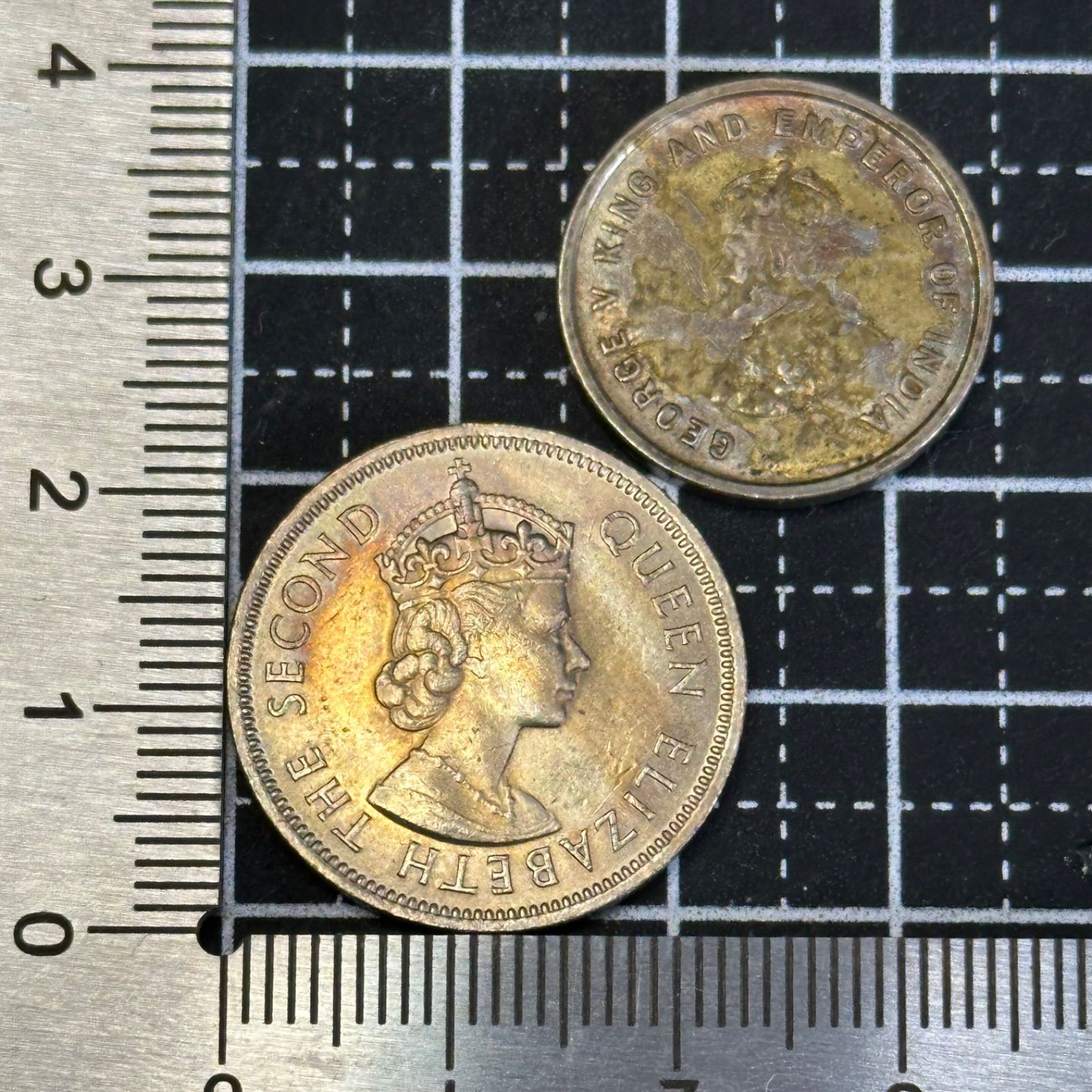 英領アジアの旧貨幣】1909年 英領海峡植民地 5セント ＋ 1961年 マラヤ