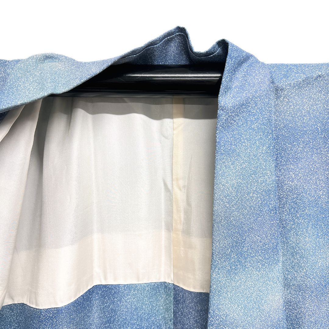  道中着 洗える着物 たたき染 ぼかし染 ブルー 着物 124 b d ms 羽織 着物 浴衣