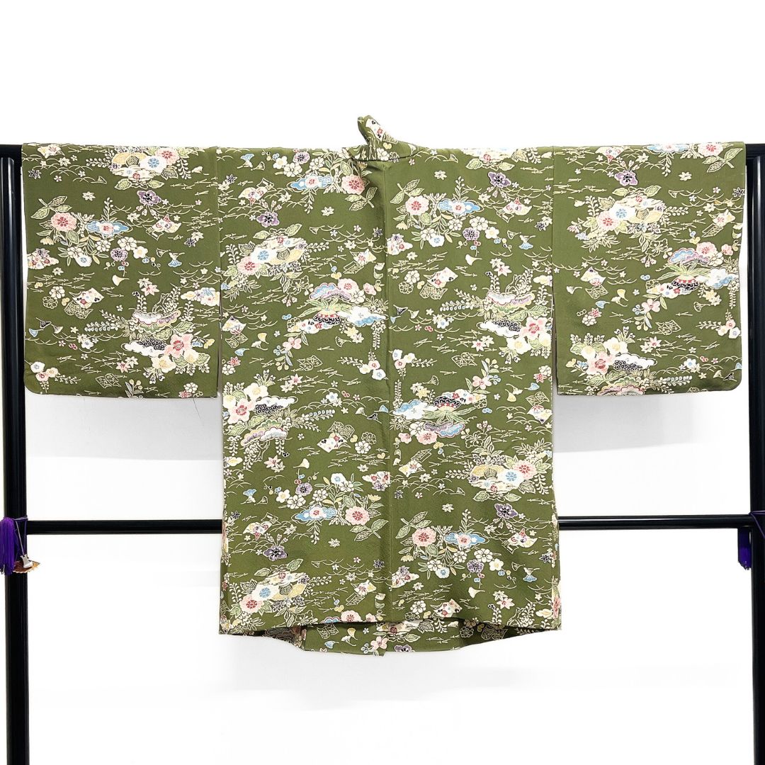 道中着 貝合わせ 冊子 雲 菊 芝草 松葉 着物 124 b d ms