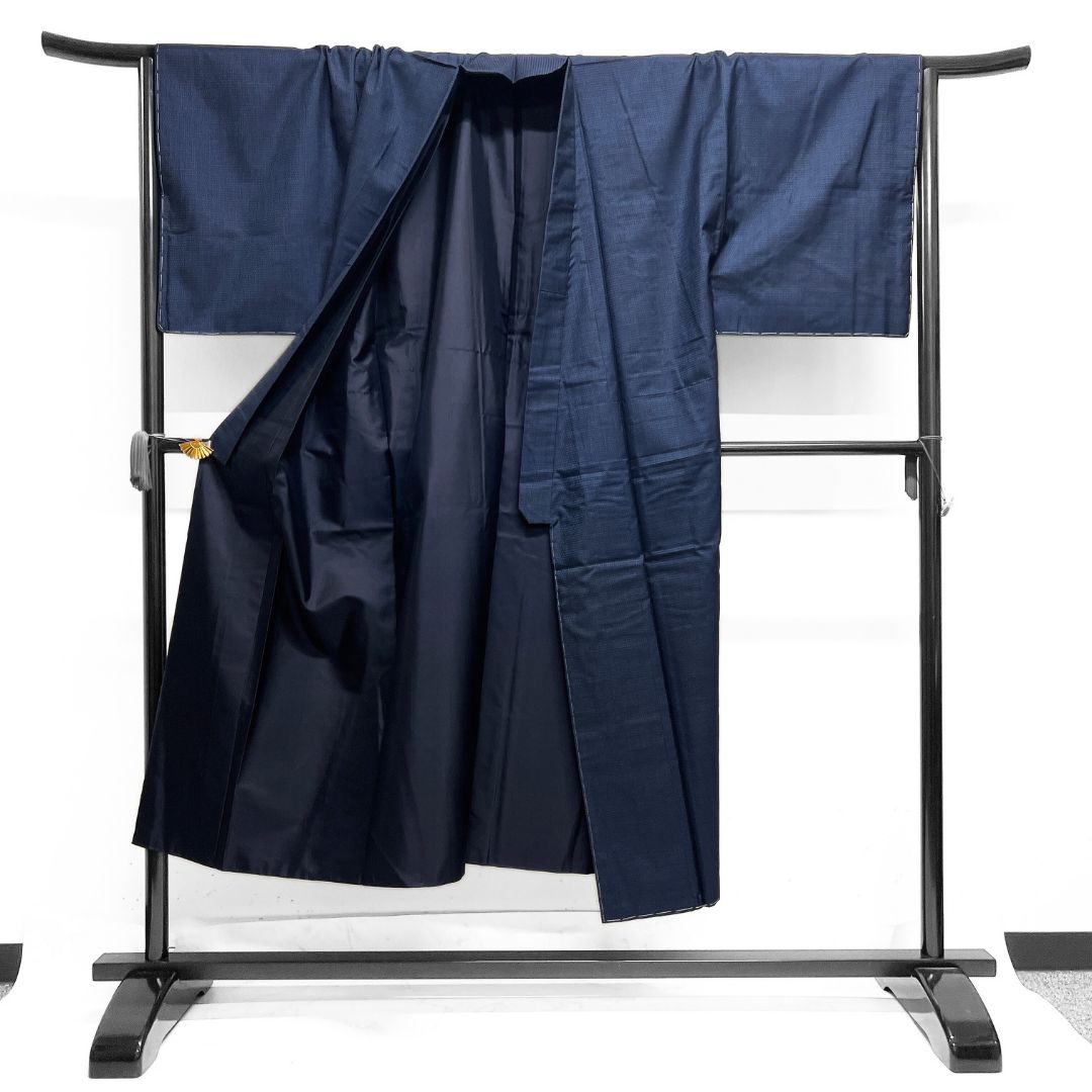 未着用 メンズ着物 大島紬 アンサンブル ブルー 着物 124b d ms - メルカリ