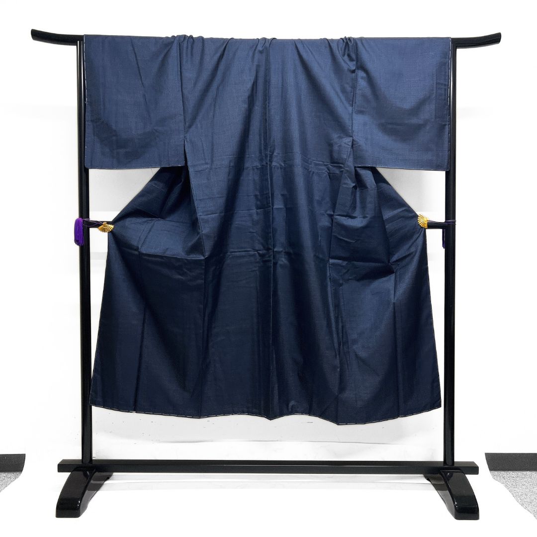 未着用 メンズ着物 大島紬 アンサンブル ブルー 着物 124b d ms - メルカリ