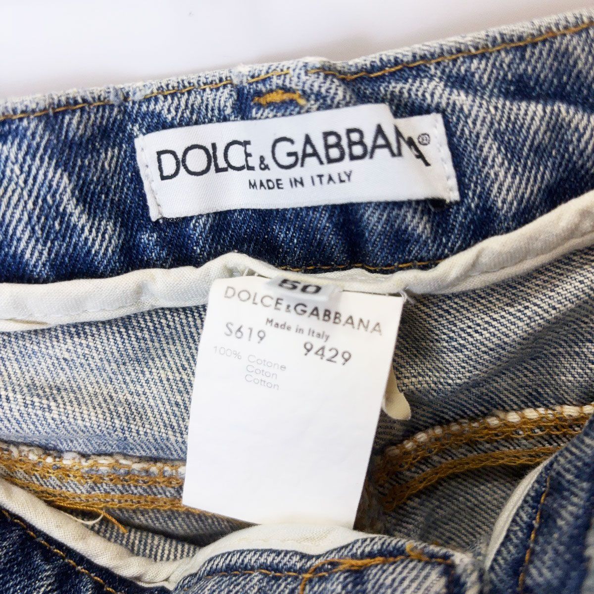 DOLCE&GABBANA ドルチェ＆ガッバーナ クラッシュ デニムパンツ 50 S619/9429 メンズ 初期 白タグ DOLCE&GABBANA ドルチェ＆ガッバーナ クラッシュ デニムパンツ 50 S619
