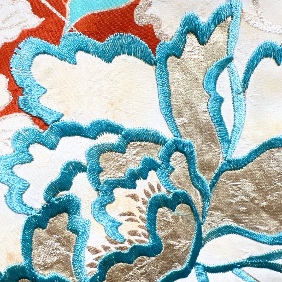 セミアンティーク 振袖 金駒刺繍 刺繍 牡丹 晴れの日 着物 124b d ms 