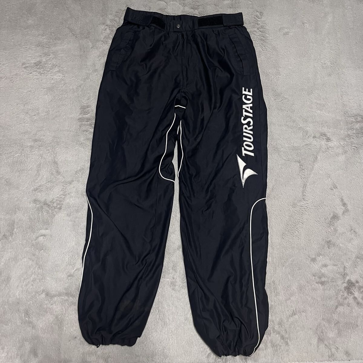 ツアーステージ　ナイロンパンツ ツアーステージ 裏地付ナイロンパンツ メンズL ロゴ刺繍ウインド