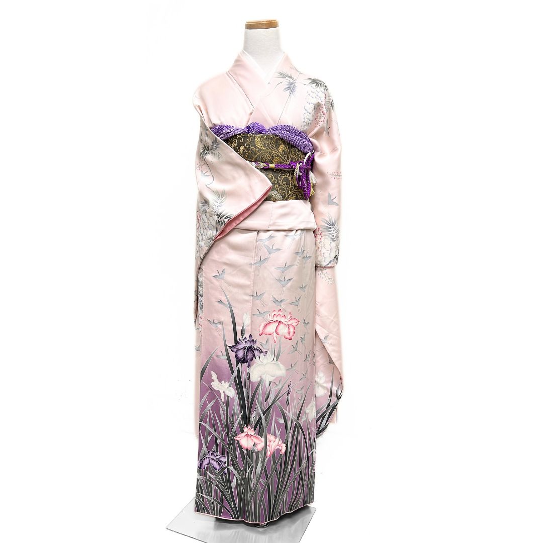 振袖　菖蒲　藤　鶴　花模様　晴れの日　成人式　着物　124b d ms 振袖 菖蒲 藤 鶴 花模様 晴れの日 成人式 着物 124b d ms 【公式通販】