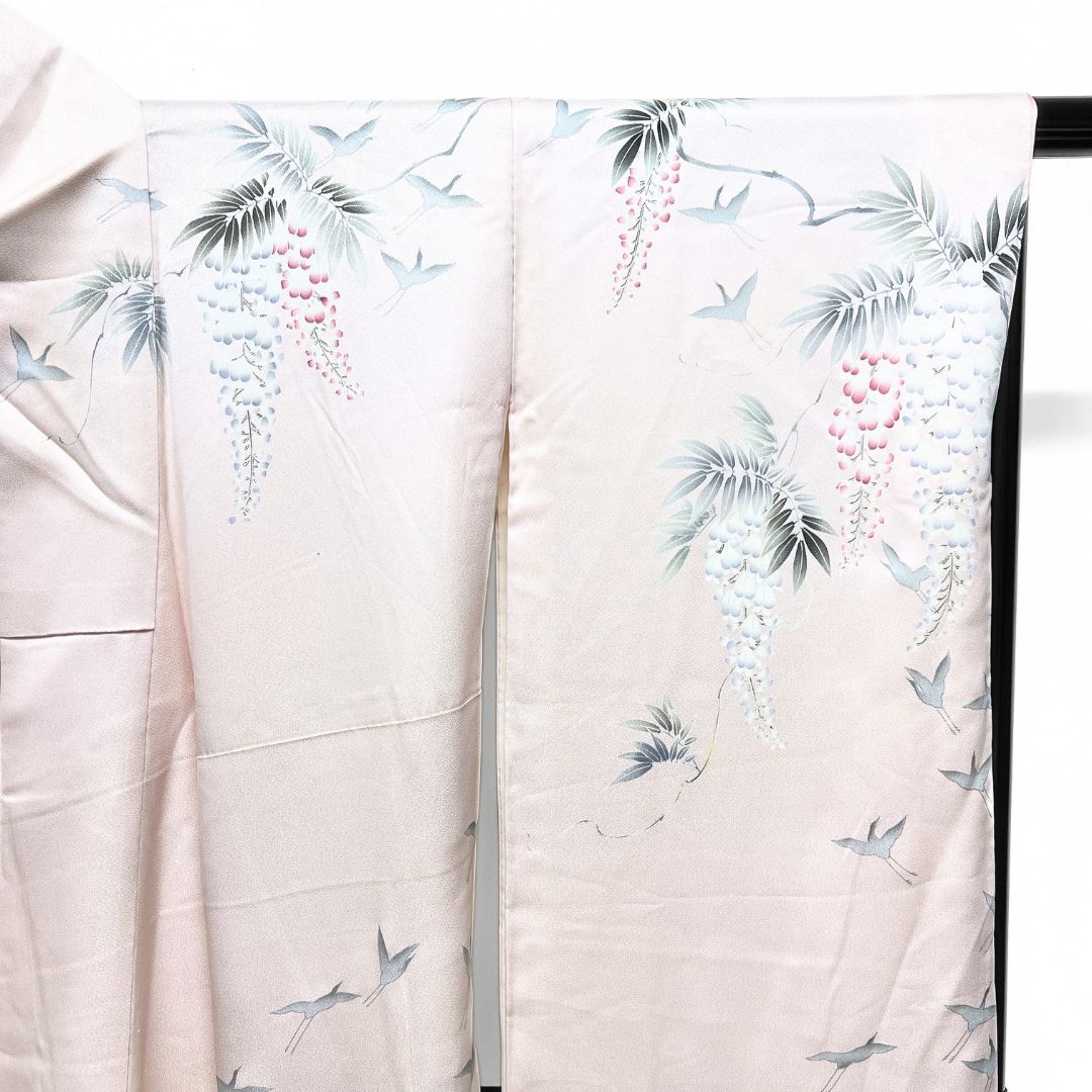 振袖 菖蒲 藤 鶴 花模様 晴れの日 成人式 着物 124b d ms 【公式通販】