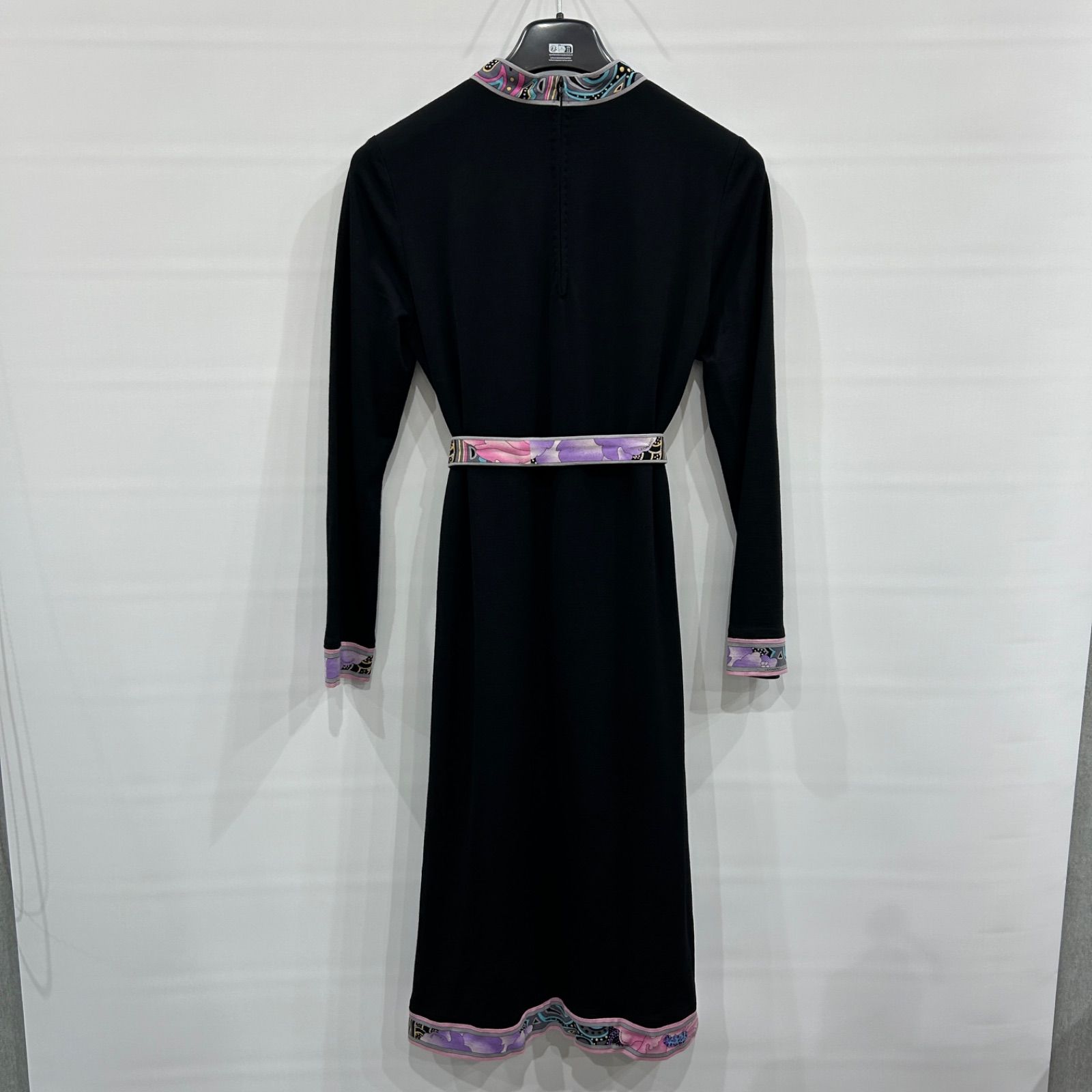 朝生田176 LEONARD レオナール ワンピース 長袖 ブラック サイズ38