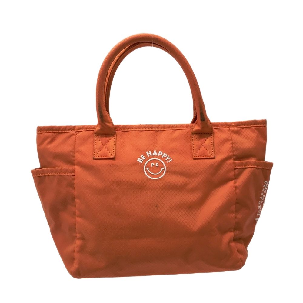 極美品 パーリーゲイツ ゴルフバッグ オレンジ ロゴチャーム付きカートバッグ 極美品 パーリーゲイツ ゴルフバッグ オレンジ ロゴチャーム付きカート