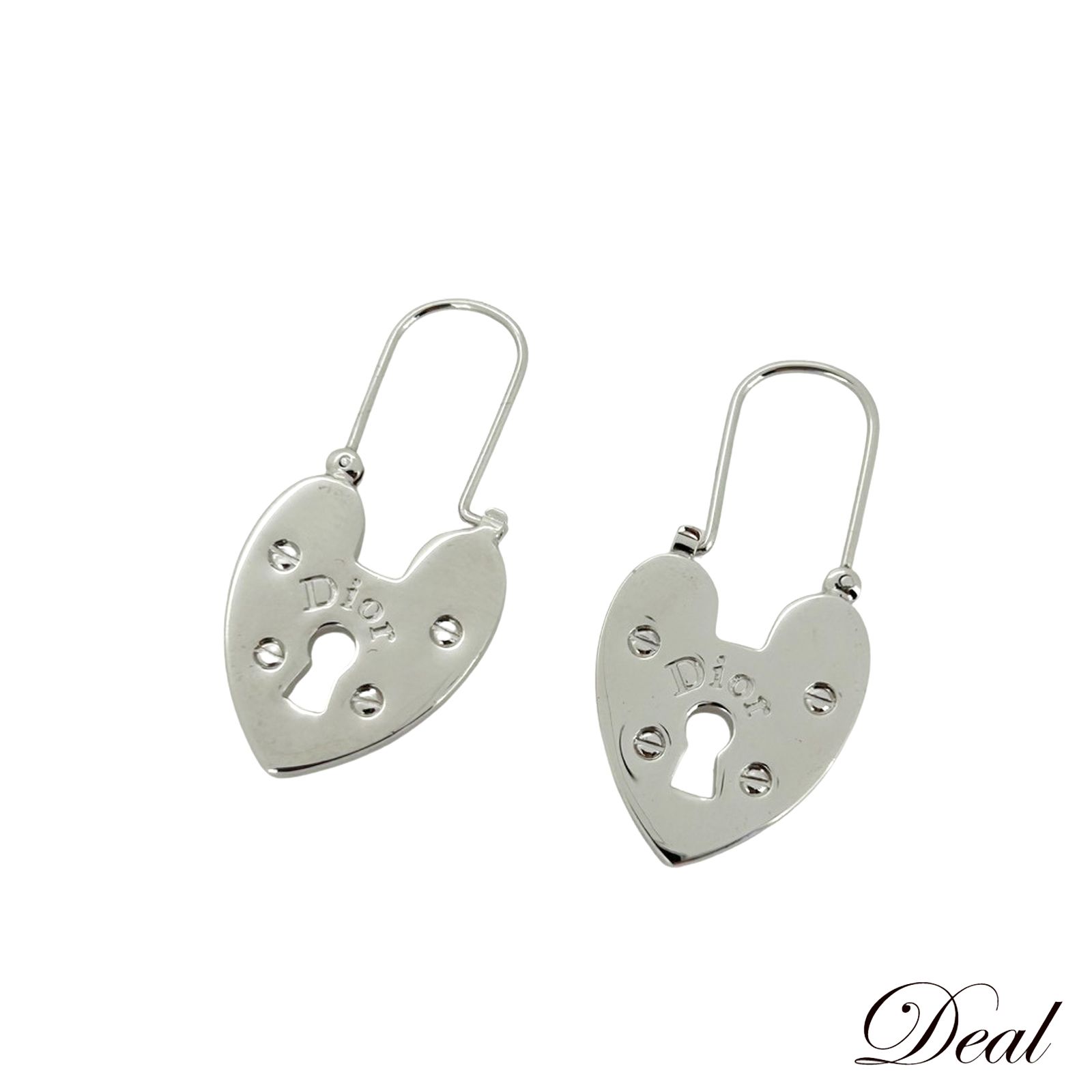 ディオール ハート パドロック 鍵穴 シルバー レディース ピアス