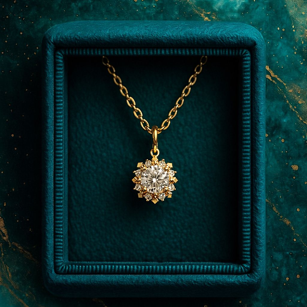 061N【希望の輝き】太陽モチーフ ネックレス CZ ダイヤ ゴールド S925