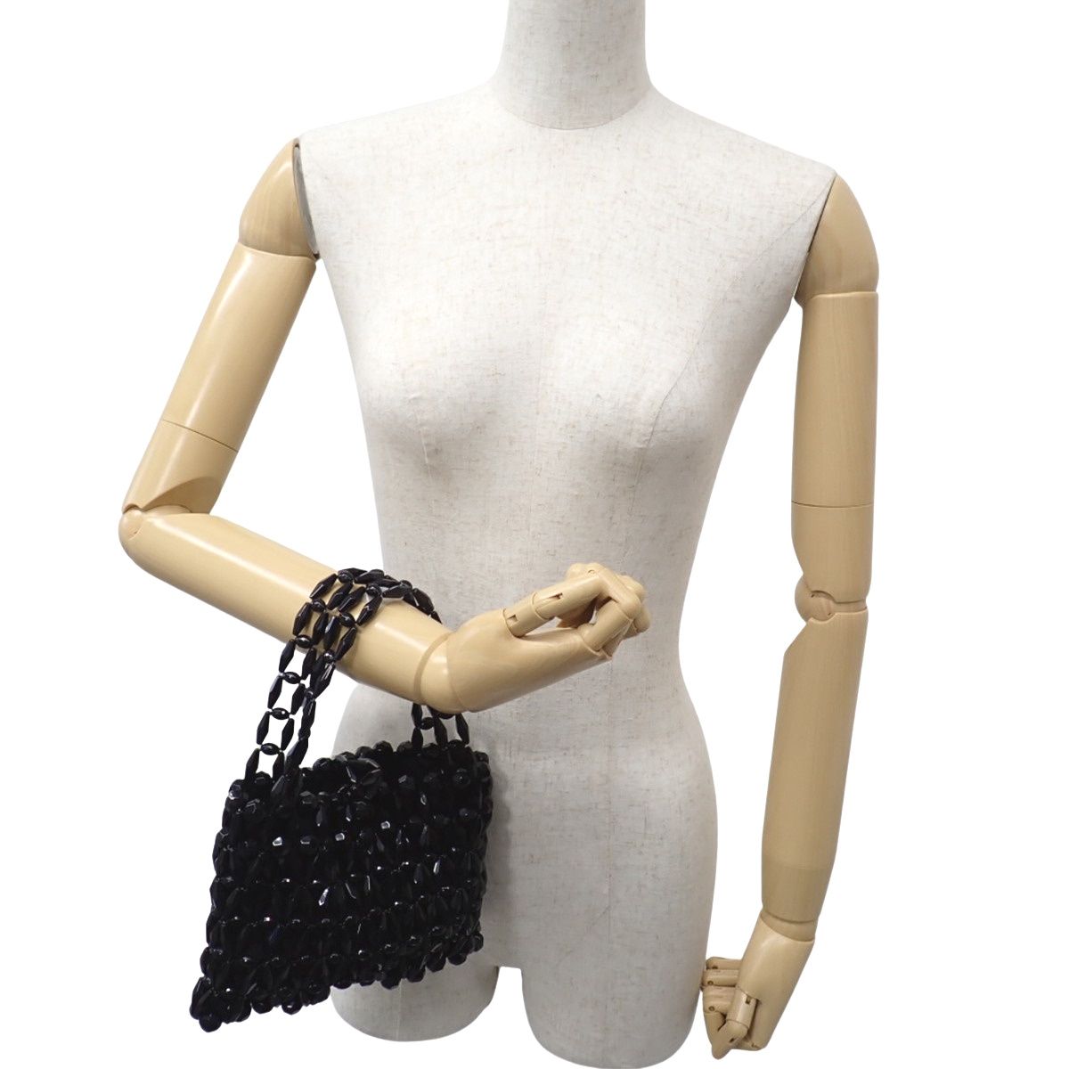 BOTTEGA VENETA ビーズバッグ ボッテガヴェネタ ビーズクロッシェハンドバッグ/ブラック/BOTTEGA