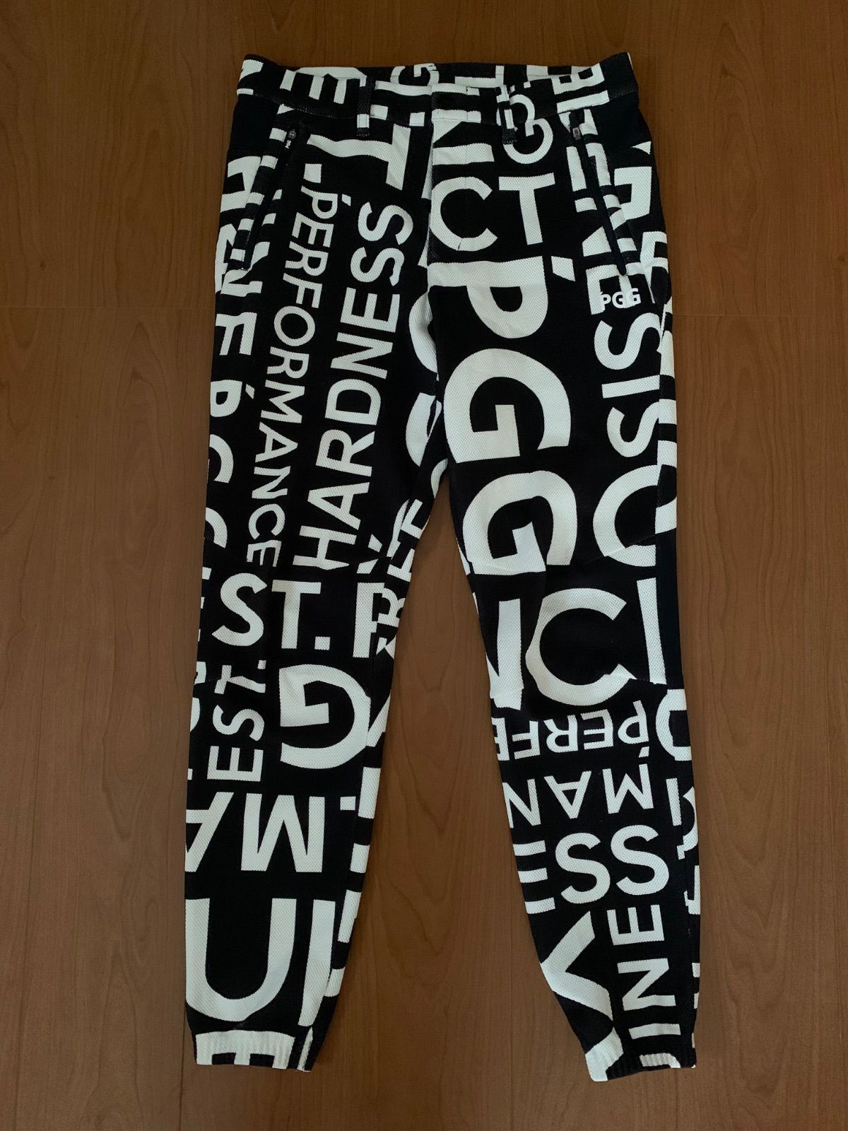 美品 パーリーゲイツ PGG 黒✖️白 フード付き ロゴ入り スウェット