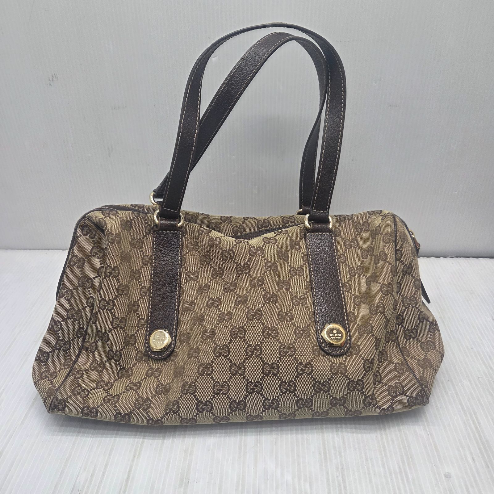 12 S00887 GUCCI グッチ GGキャンバス ミニボストン ボストンバッグ