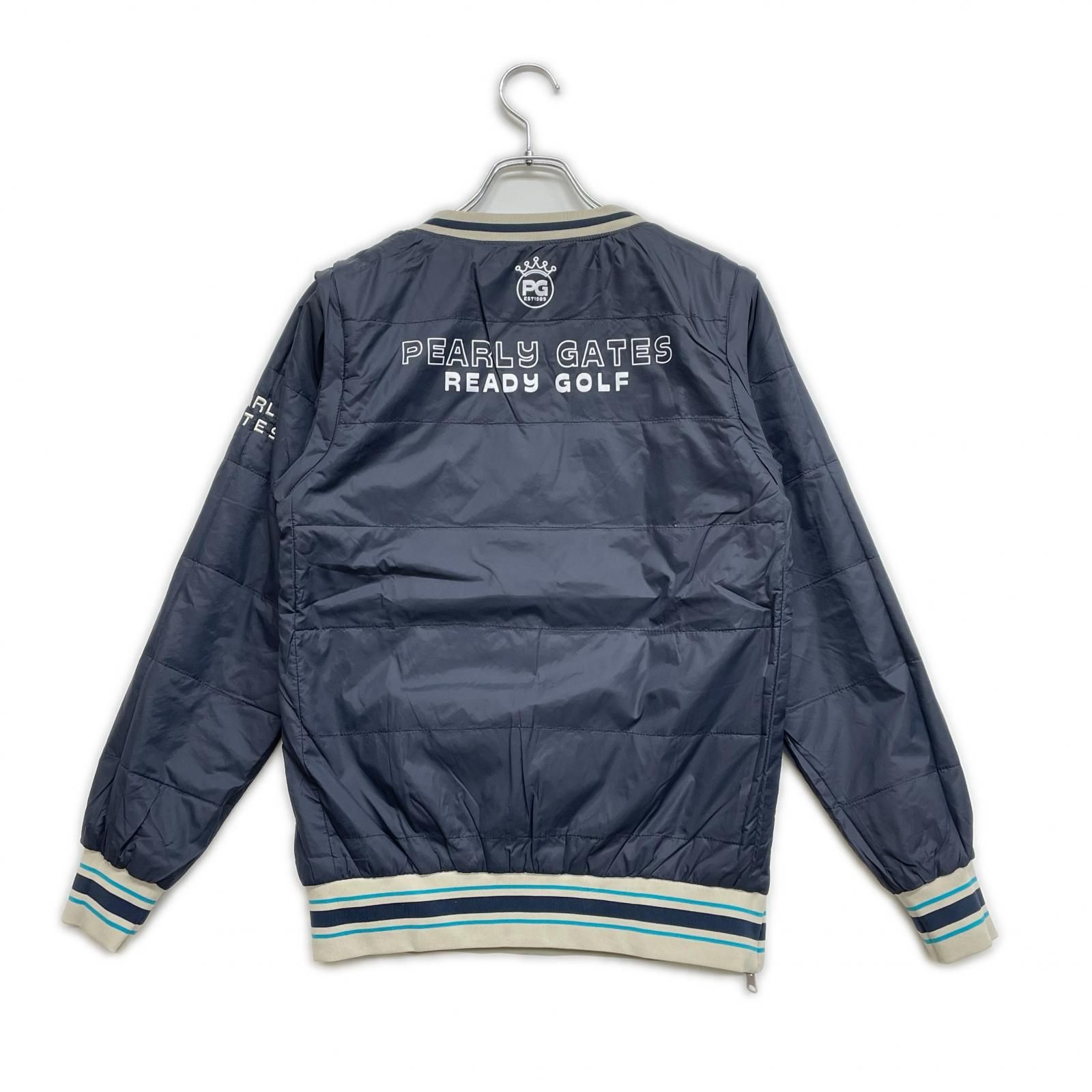PEARLY GATES ベージュ ブラックリバーシブルジャケット、ベストに