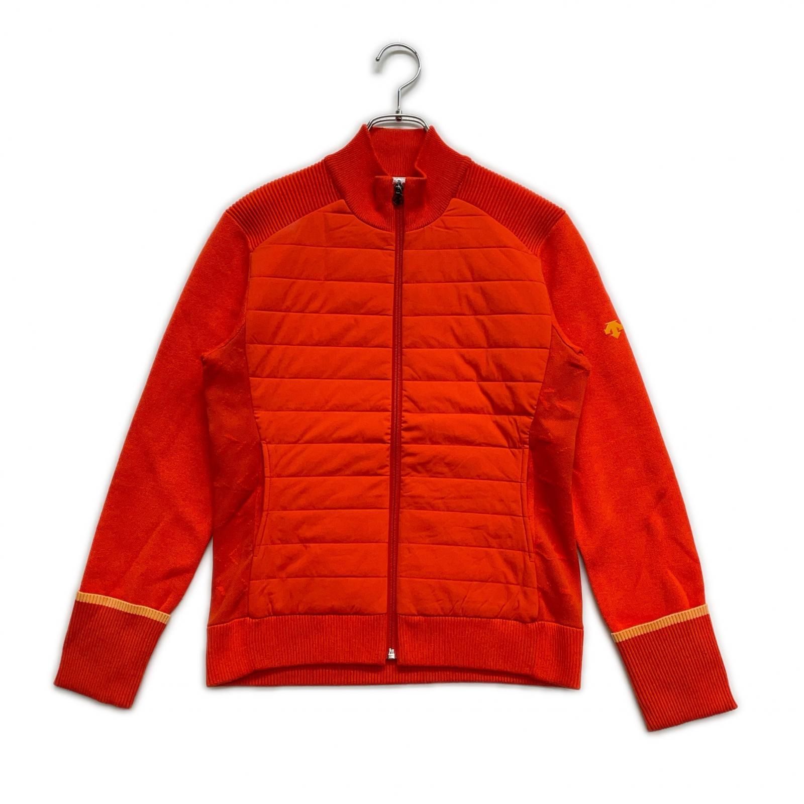 DESCENTE GOLF デサントゴルフ 中綿 ジャケット ロゴ レッド系 O エアシャットコーティングニットリサイクル中わたジャケット