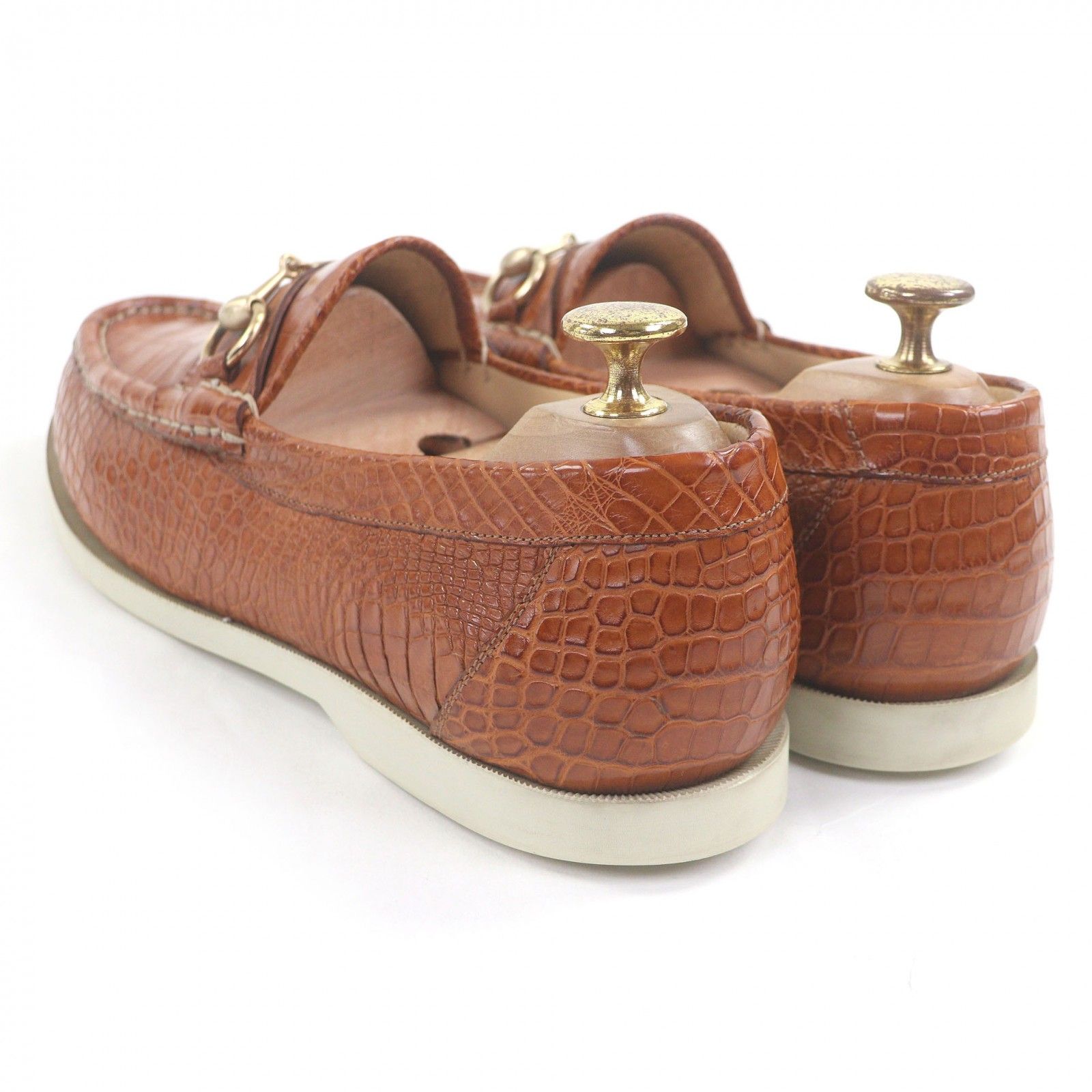 良品□GUCCI グッチ クロコダイル レザー ホースビットローファー