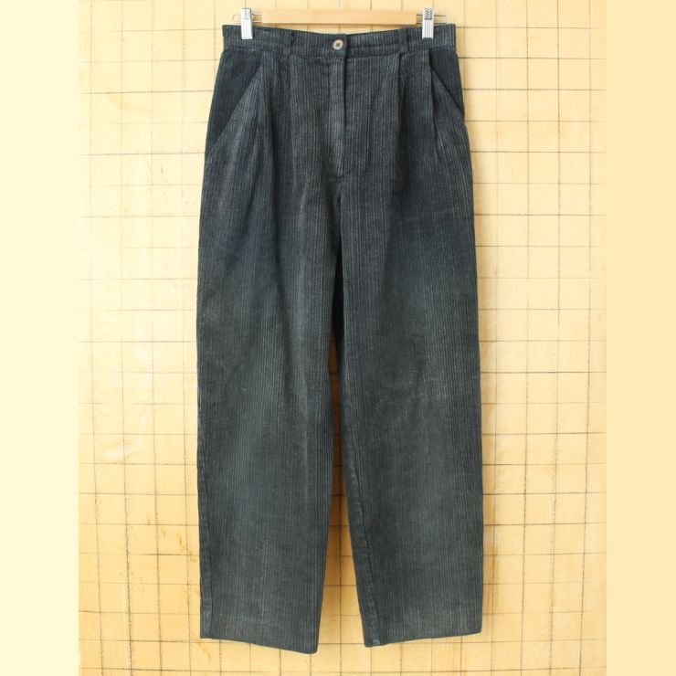 80s 90s West Germany 太畝コーデュロイパンツ ブラック レディースM
