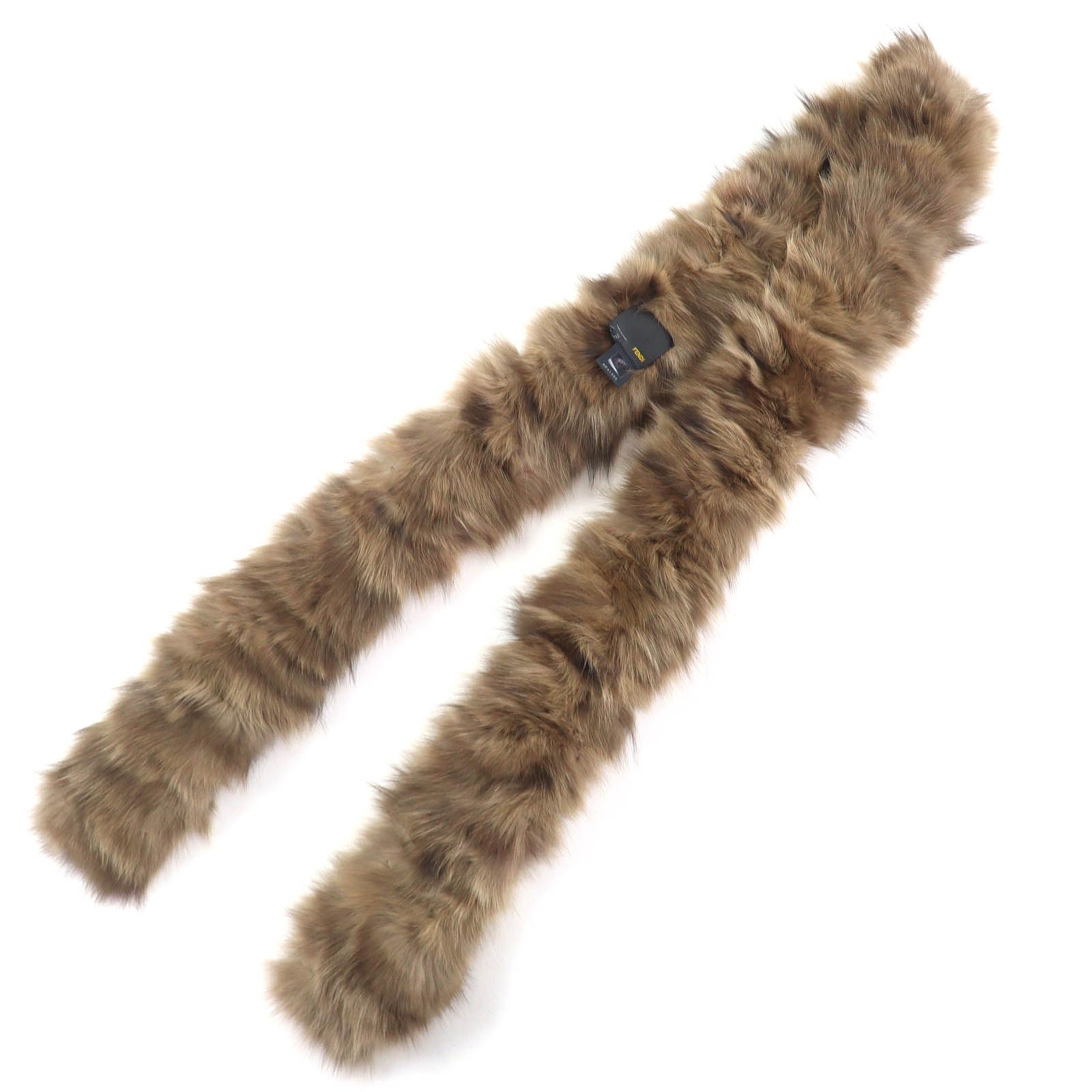 ●タグ付き● ロシアンセーブル最高品質　ブラウンファー ロングマフラー　高級 ロシアンセーブル ロングマフラー 編み込み ファーマフラー フリンジ