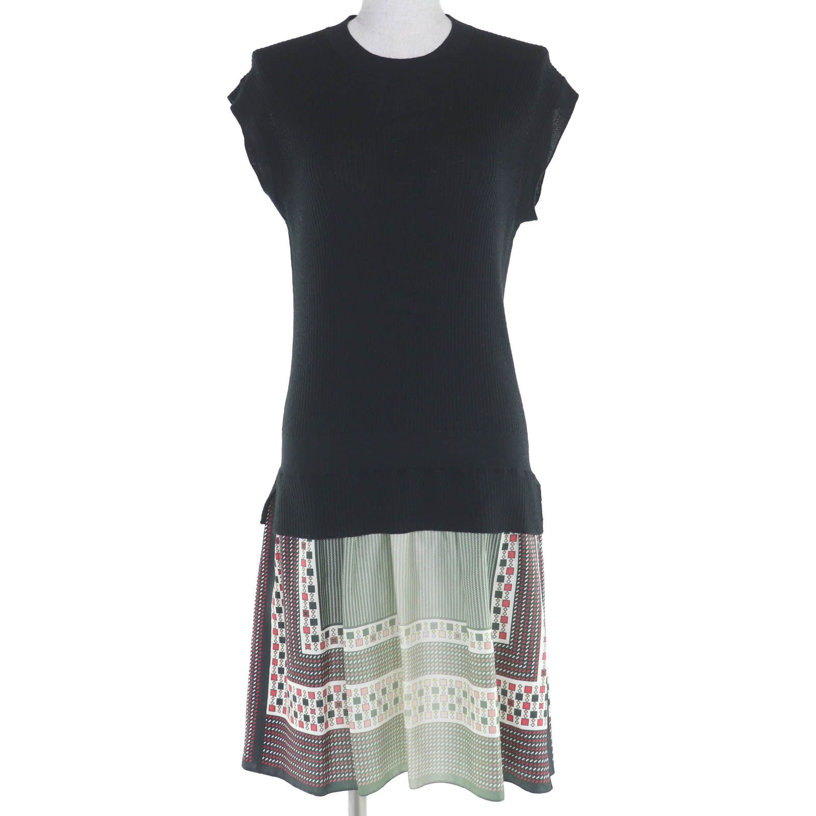 ルイヴィトン ドッキングニットワンピース シルク カシミヤ ブルー ニットベスト ドッキングワンピース（ワンピース/レディース