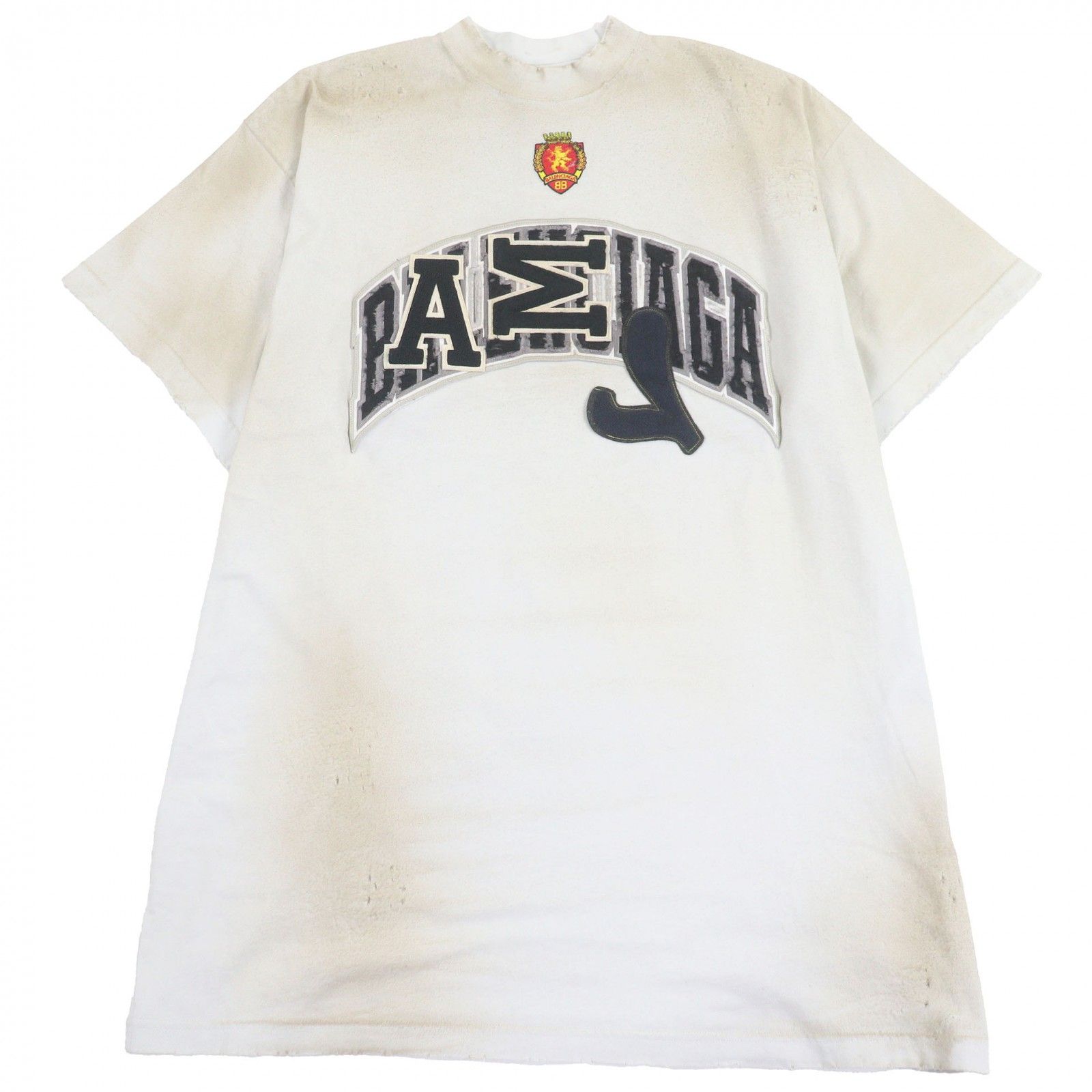 未使用品□BALENCIAGA バレンシアガ 23SS 739028 UNISEX クラッシュダスト加工 オーバーサイズ 半袖Ｔシャツ グレー系 2 正規品 メンズ